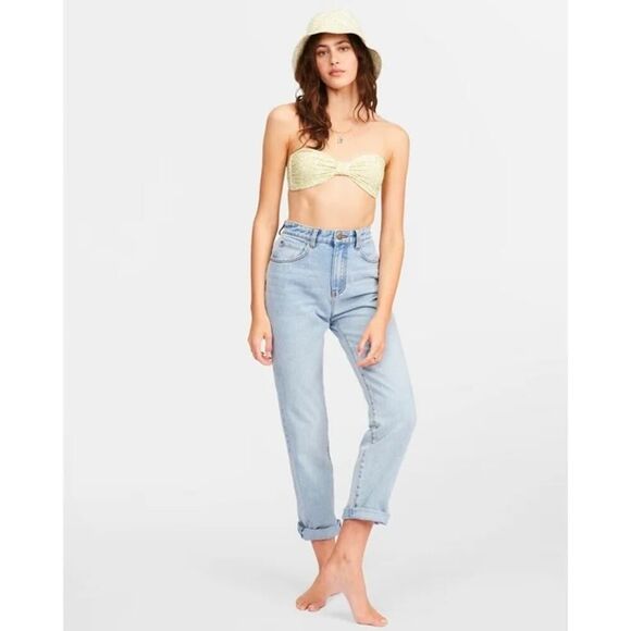 Billabong Blue Indigo Rinse I Got It High Rise Straight Jeans Size 26 - Picture 1 of 11